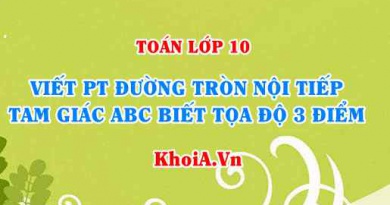 Viết đường tròn nội tiếp tam giác ABC biết tọa độ 3 điểm - Toán lớp 10